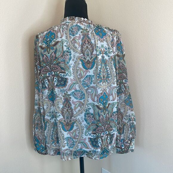 Loft blue paisley long sleeve top - Picture 7 of 9